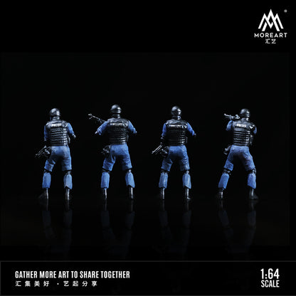 Set de 4 Figuras Policías V2- MoreART (BAJO PEDIDO)