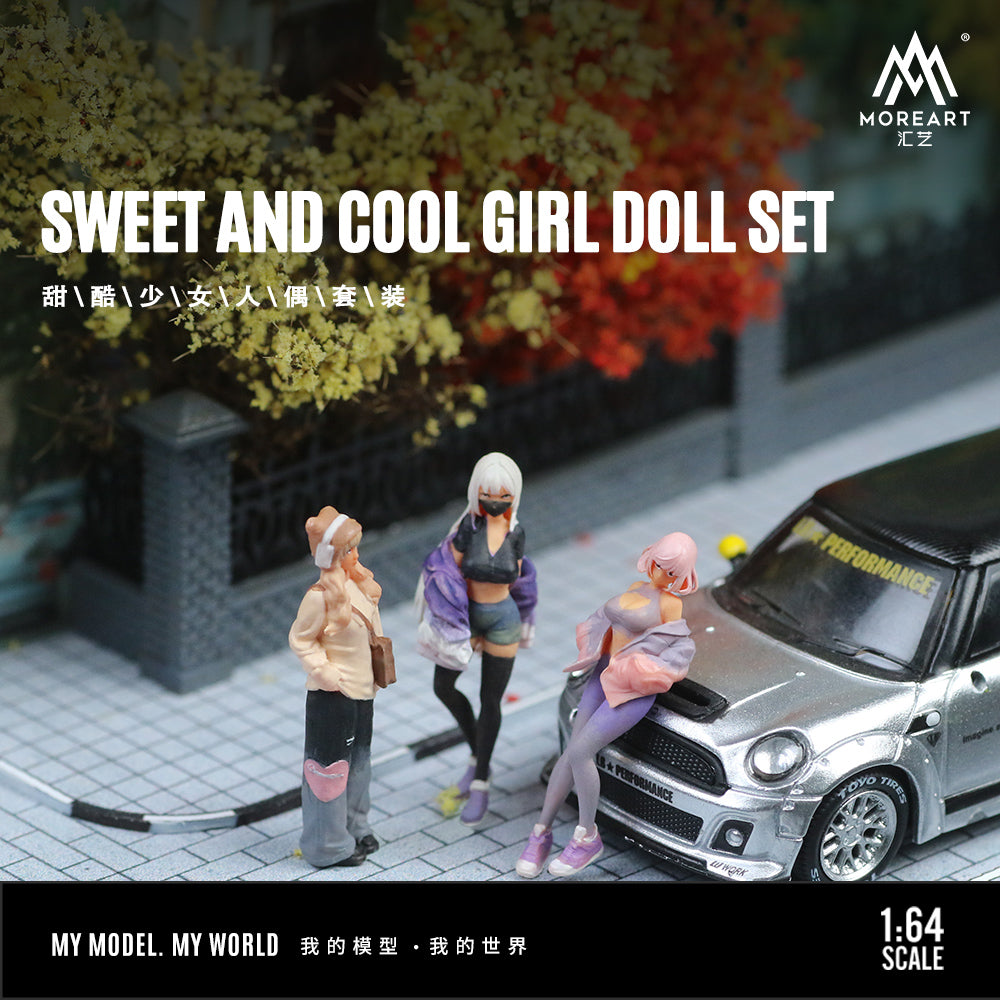 Set de 3 Figuras Sweet and cool girl - MoreART (BAJO PEDIDO)
