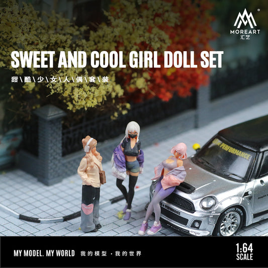 Set de 3 Figuras Sweet and cool girl - MoreART (BAJO PEDIDO)