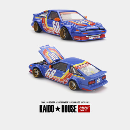 Toyota AE86 Sprinter Trueno Kaido Racing V1 - Blue  - Mini GT x Kaido House (PRE ORDEN)