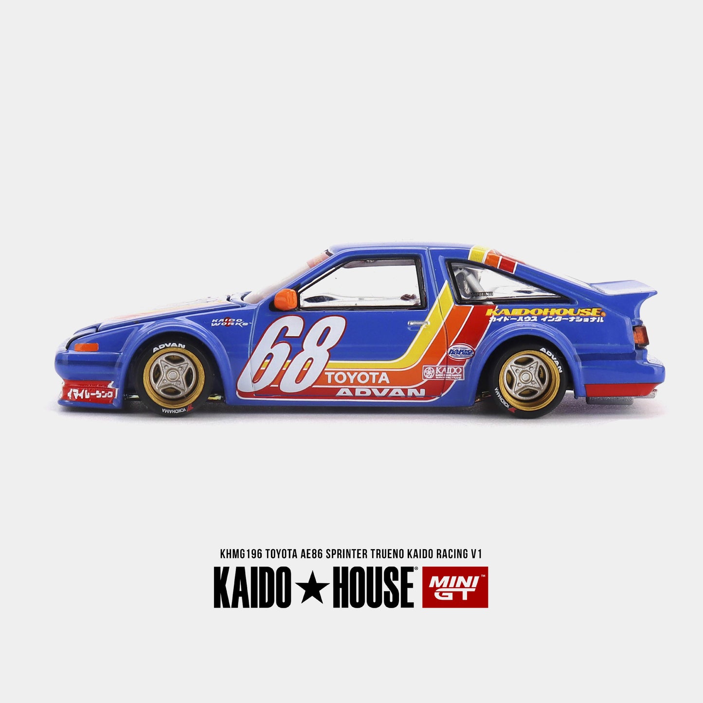 Toyota AE86 Sprinter Trueno Kaido Racing V1 - Blue  - Mini GT x Kaido House (PRE ORDEN)