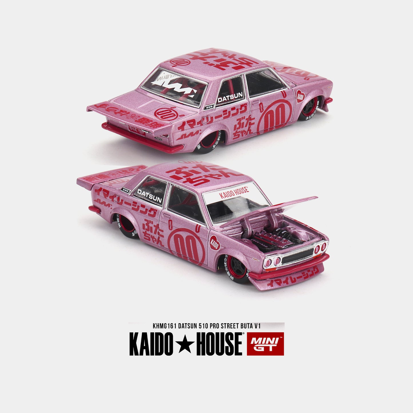 Datsun 510 Pro Street Buta V1 - Pink - Mini GT x Kaido House (PRE ORDEN)