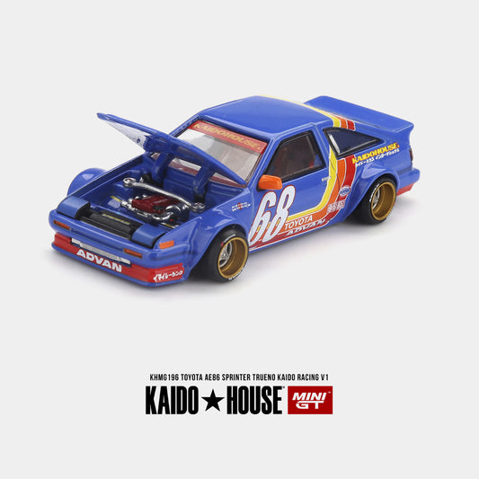 Toyota AE86 Sprinter Trueno Kaido Racing V1 - Blue  - Mini GT x Kaido House (PRE ORDEN)