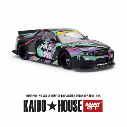 Nissan Skyline GT-R R34 - Kaido Works V2 - Mini GT x Kaido House (PRE ORDEN)