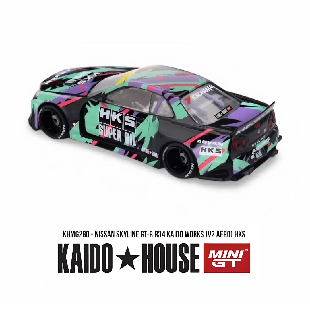 Nissan Skyline GT-R R34 - Kaido Works V2 - Mini GT x Kaido House (PRE ORDEN)