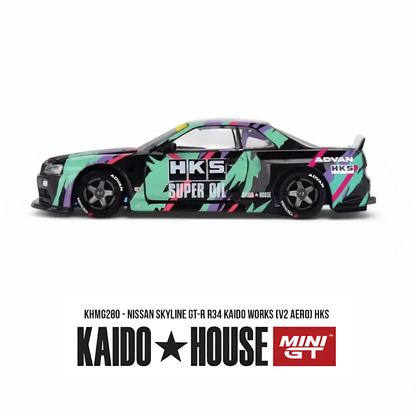 Nissan Skyline GT-R R34 - Kaido Works V2 - Mini GT x Kaido House (PRE ORDEN)