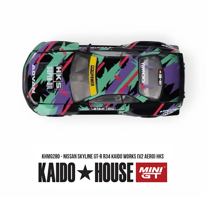 Nissan Skyline GT-R R34 - Kaido Works V2 - Mini GT x Kaido House (PRE ORDEN)