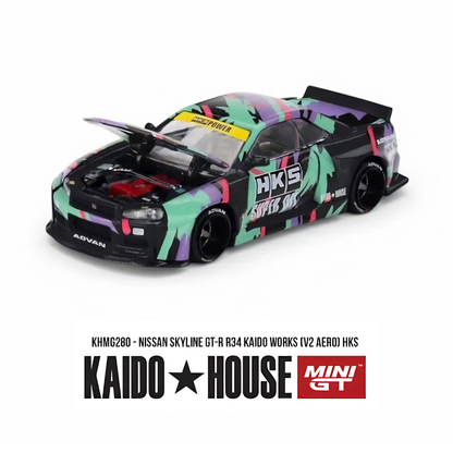 Nissan Skyline GT-R R34 - Kaido Works V2 - Mini GT x Kaido House (PRE ORDEN)