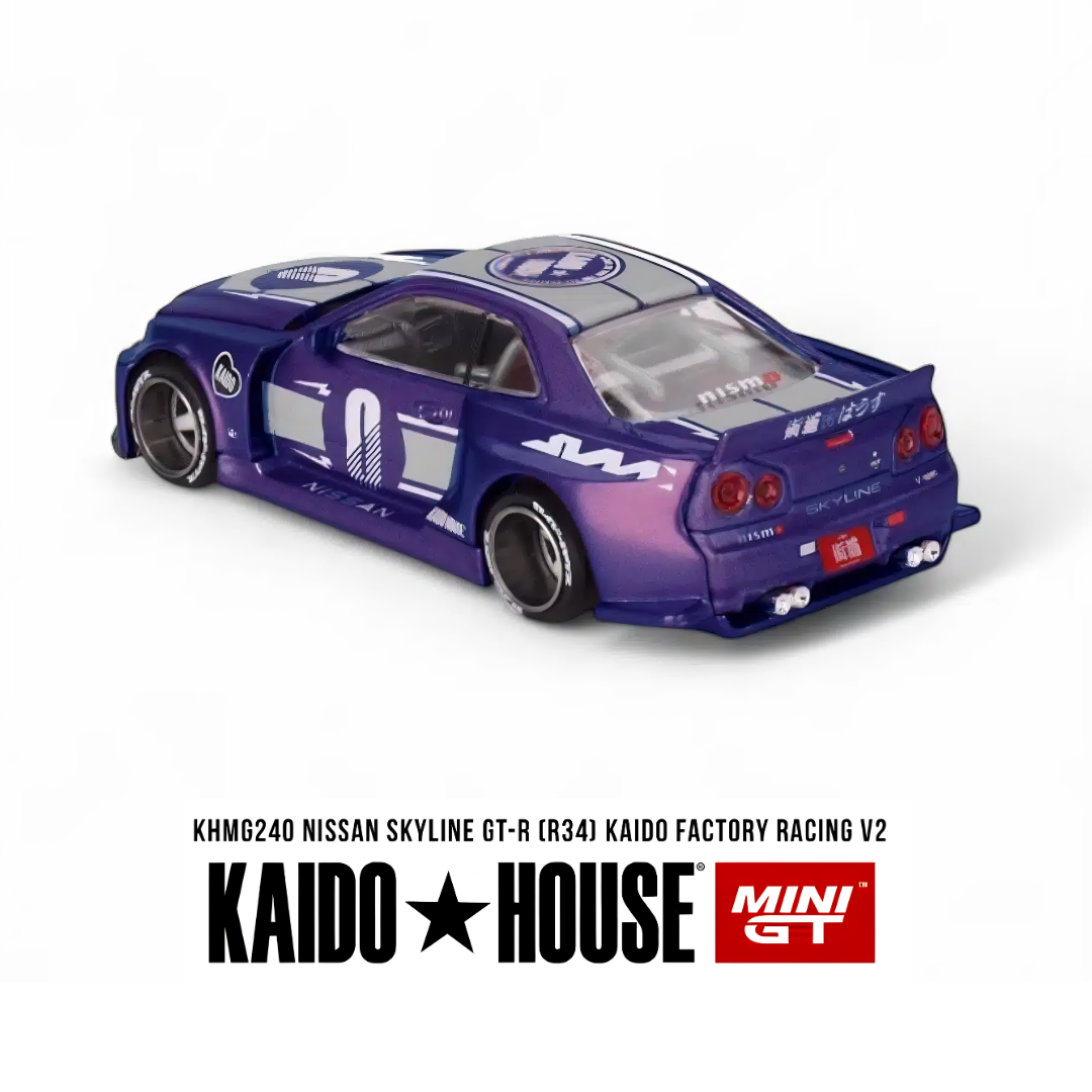 Nissan Skyline GT-R (R34)  - Kaido Racing V2 - Mini GT x Kaido House (PRE ORDEN)