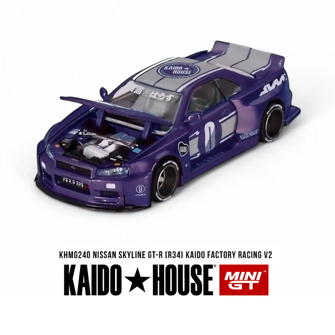 Nissan Skyline GT-R (R34)  - Kaido Racing V2 - Mini GT x Kaido House (PRE ORDEN)