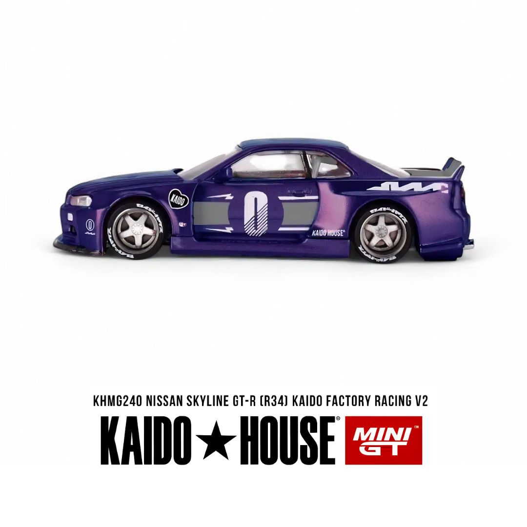 Nissan Skyline GT-R (R34)  - Kaido Racing V2 - Mini GT x Kaido House (PRE ORDEN)