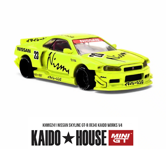 Nissan Skyline GT-R (R34) - Kaido Works V4 - Mini GT x Kaido House (PRE ORDEN)