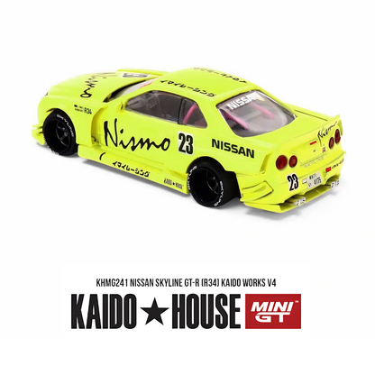 Nissan Skyline GT-R (R34) - Kaido Works V4 - Mini GT x Kaido House (PRE ORDEN)