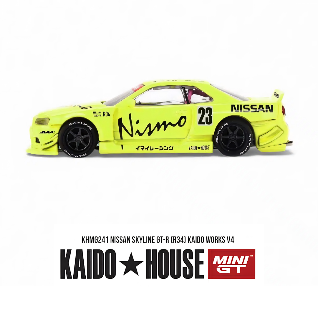 Nissan Skyline GT-R (R34) - Kaido Works V4 - Mini GT x Kaido House (PRE ORDEN)