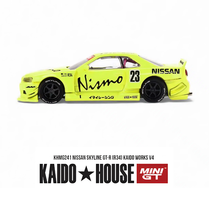 Nissan Skyline GT-R (R34) - Kaido Works V4 - Mini GT x Kaido House (PRE ORDEN)