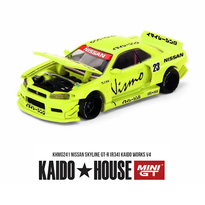 Nissan Skyline GT-R (R34) - Kaido Works V4 - Mini GT x Kaido House (PRE ORDEN)