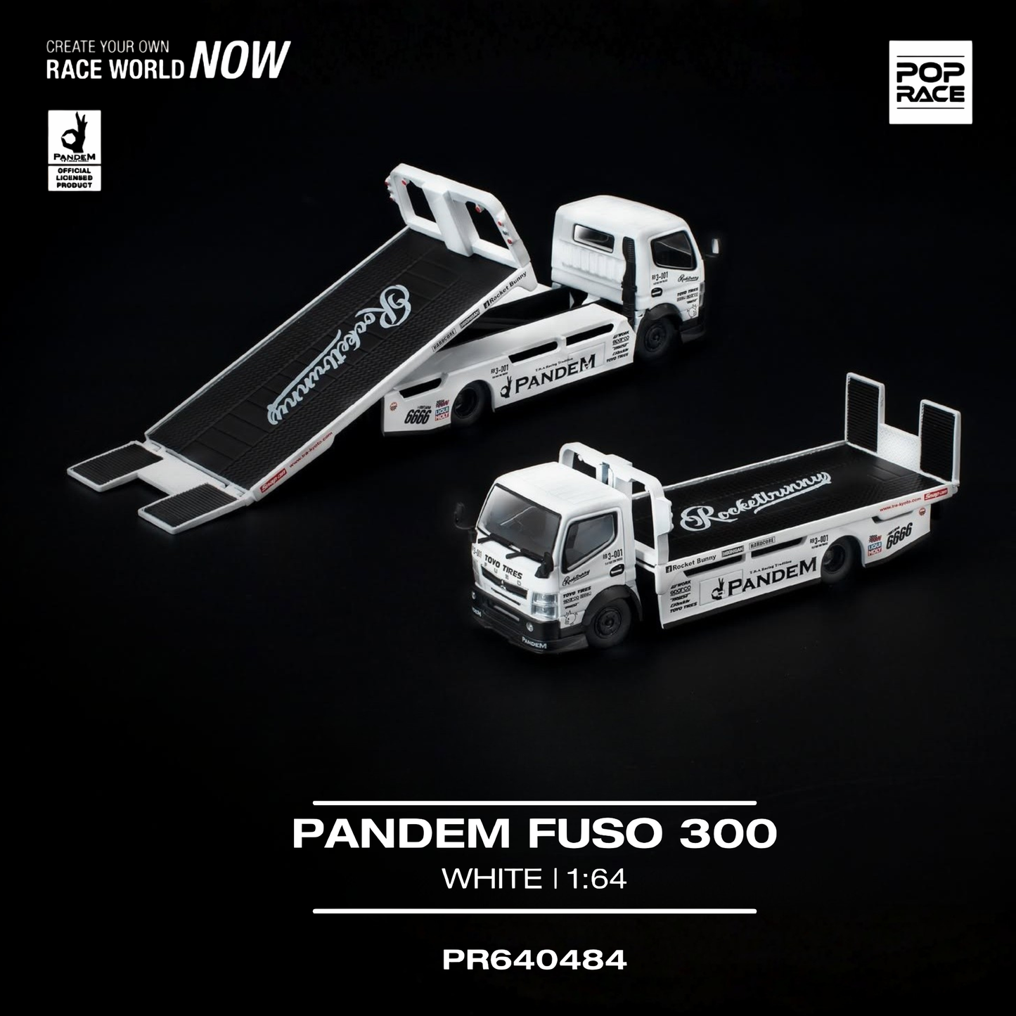 Pandem FUSO 300 Flatbed Transporter - Silver Chrome (PRE ORDEN)