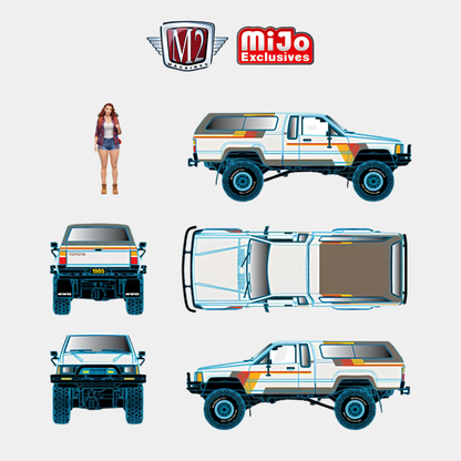 Toyota Truck 4×4 with Camper Shell with Female Camper Figure – Mijo Exclusives (PRE ORDEN)