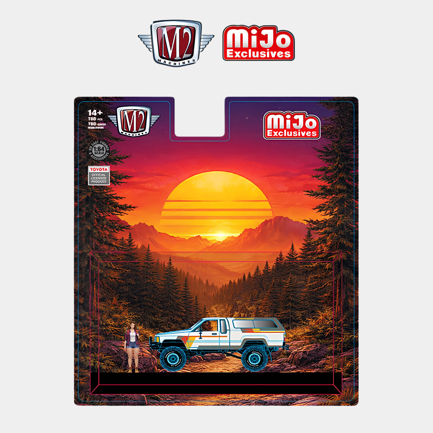 Toyota Truck 4×4 with Camper Shell with Female Camper Figure – Mijo Exclusives (PRE ORDEN)